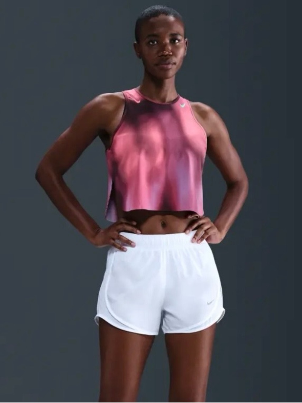 NEW Size Medium Nike AeroSwift
Womens Dri-FIT Pink ADV Cropped Running Tank Top - Picture 2 of 9